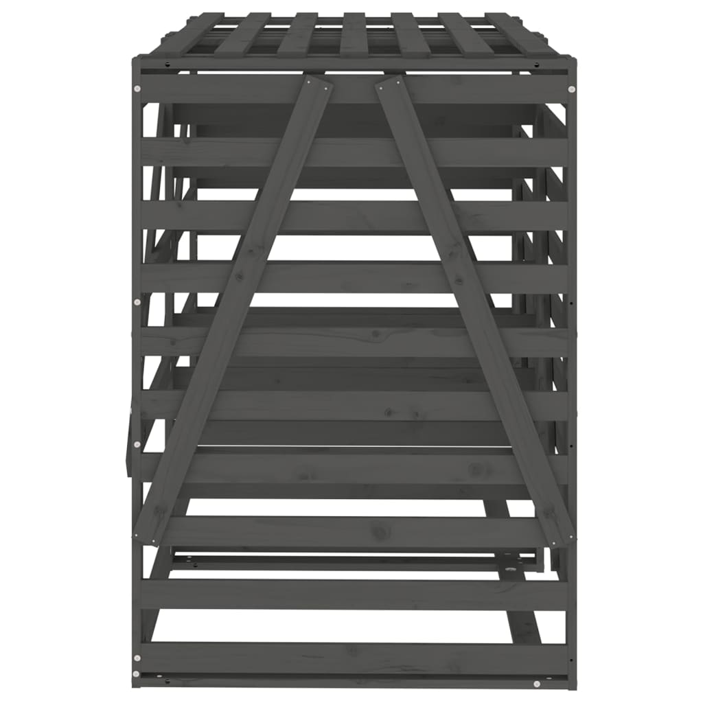 Copribidone Doppio Grigio in Legno Massello di Pino - homemem39
