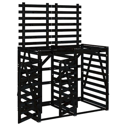 Copribidone Doppio Nero in Legno Massello di Pino - homemem39
