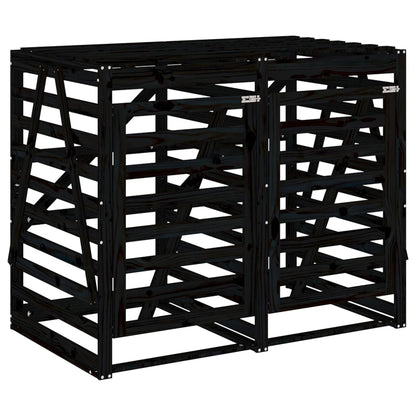 Copribidone Doppio Nero in Legno Massello di Pino - homemem39