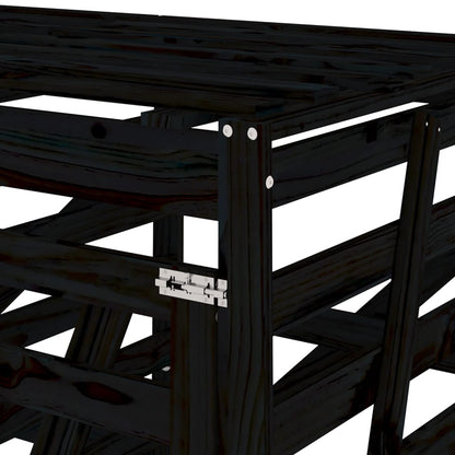 Copribidone Doppio Nero in Legno Massello di Pino - homemem39