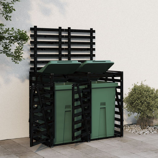 Copribidone Doppio Nero in Legno Massello di Pino - homemem39