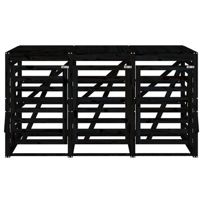 Copribidone Triplo Nero in Legno Massello di Pino - homemem39