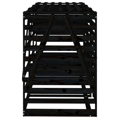Copribidone Triplo Nero in Legno Massello di Pino - homemem39