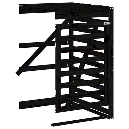 Copribidone Quadruplo Nero in Legno Massello di Pino - homemem39