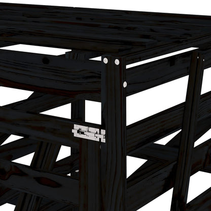 Copribidone Quadruplo Nero in Legno Massello di Pino - homemem39