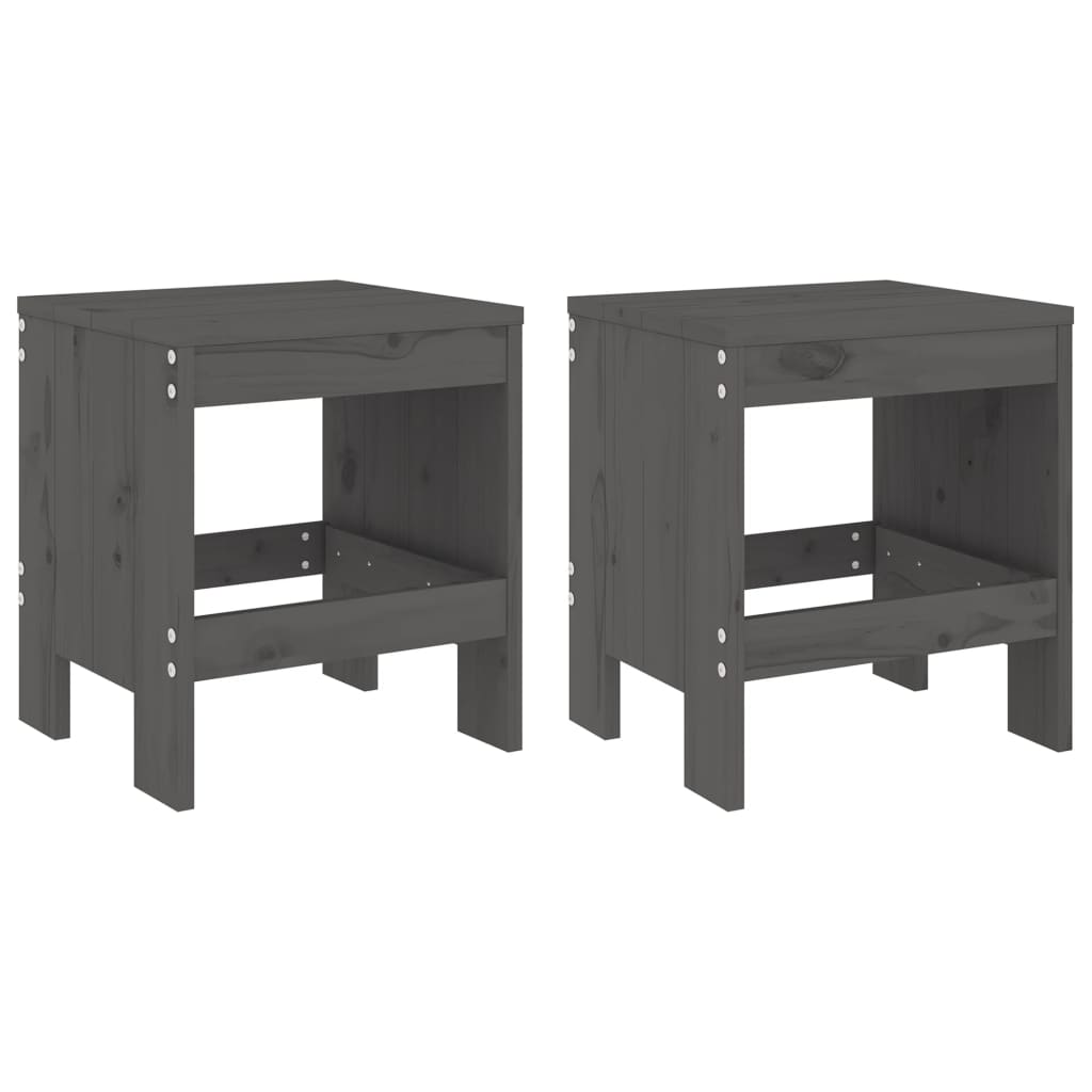 Set da Bistrot da Giardino 3pz Grigio in Legno Massello di Pino - homemem39