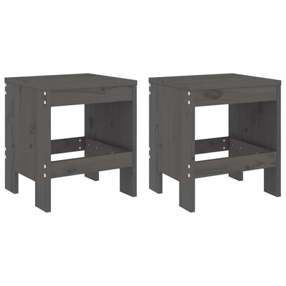 Set da Bistrot da Giardino 3pz Grigio in Legno Massello di Pino - homemem39