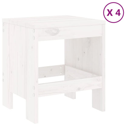 Set da Pranzo per Giardino 5pz Bianco in Legno Massello di Pino | homemem39