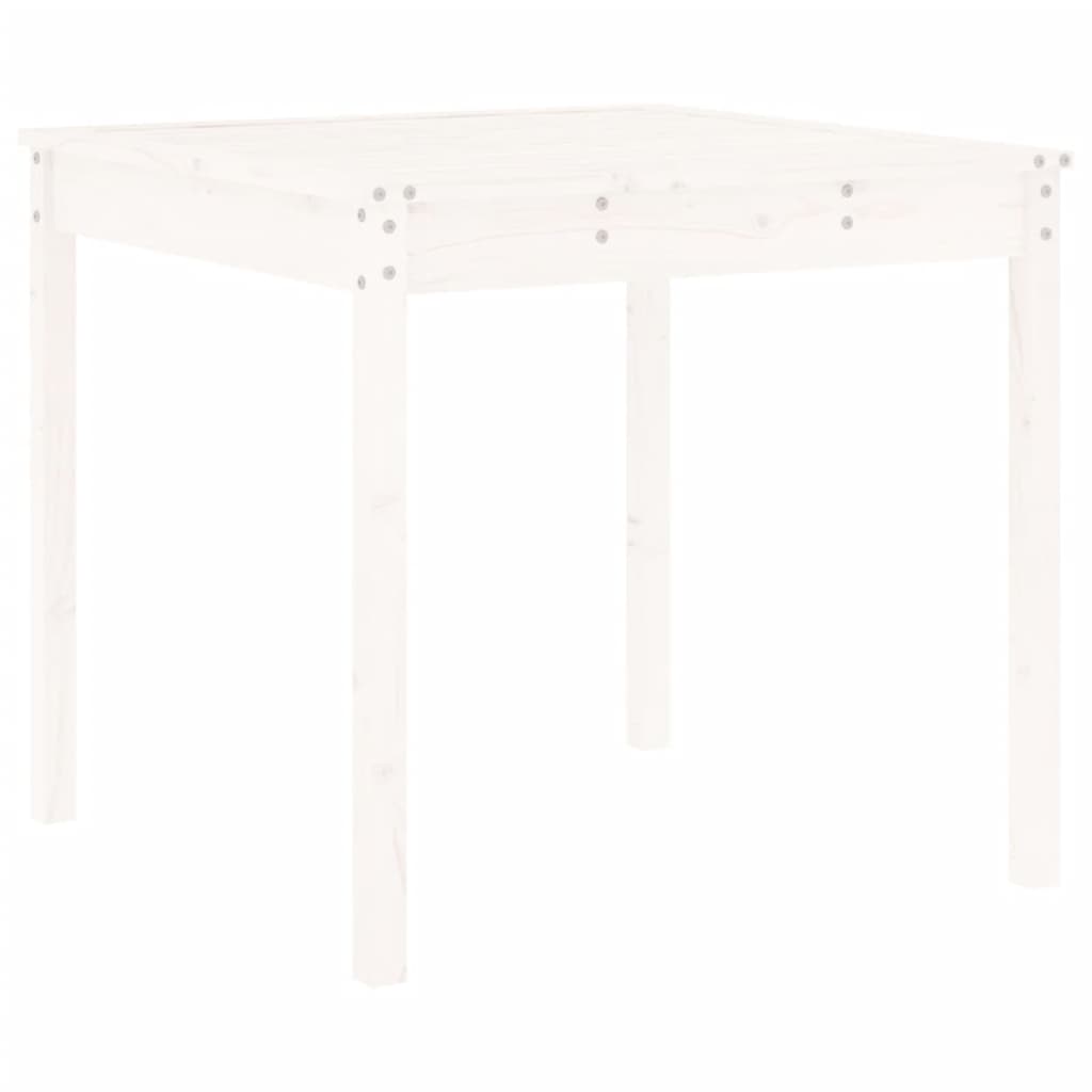 Set da Pranzo per Giardino 5pz Bianco in Legno Massello di Pino | homemem39