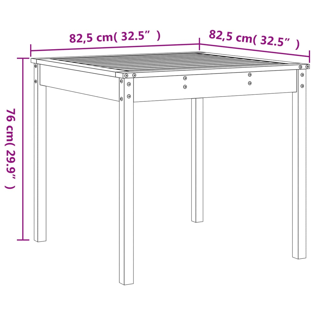 Set da Pranzo per Giardino 5pz Bianco in Legno Massello di Pino | homemem39