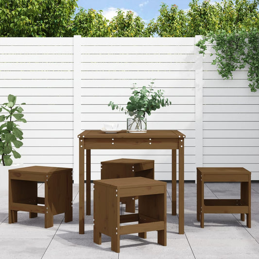 Set da Pranzo da Giardino 5 pz ambra in Legno Massello di Pino - homemem39