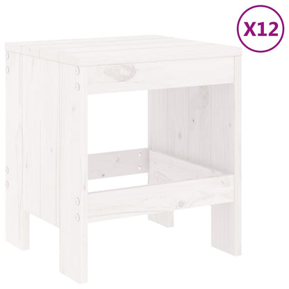 Set da Pranzo per Giardino 13pz Bianco Legno Massello di Pino - homemem39