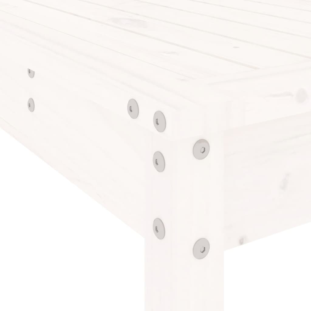 Set da Pranzo per Giardino 13pz Bianco Legno Massello di Pino - homemem39