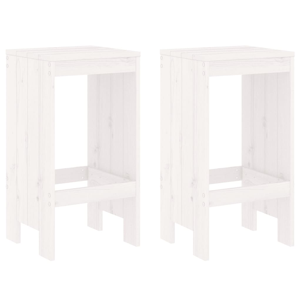 Set Bar da Giardino 3 pz Bianco in Legno Massello di Pino - homemem39