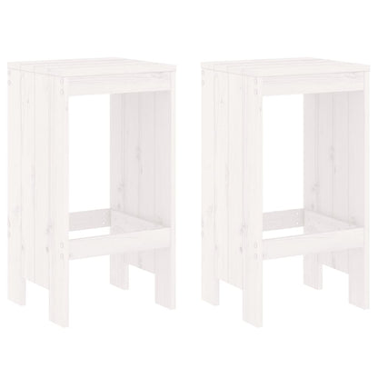 Set Bar da Giardino 3 pz Bianco in Legno Massello di Pino - homemem39