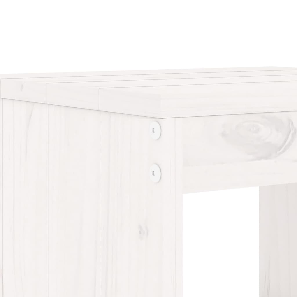 Set Bar da Giardino 3 pz Bianco in Legno Massello di Pino | homemem39