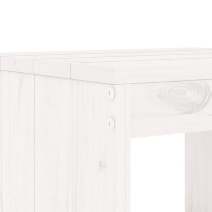 Set Bar da Giardino 3 pz Bianco in Legno Massello di Pino | homemem39