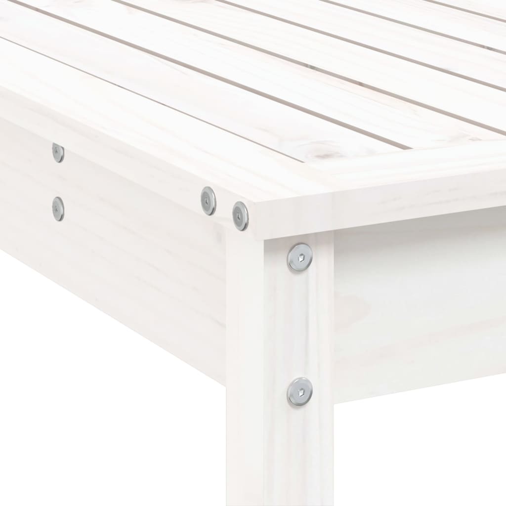 Set Bar da Giardino 3 pz Bianco in Legno Massello di Pino | homemem39