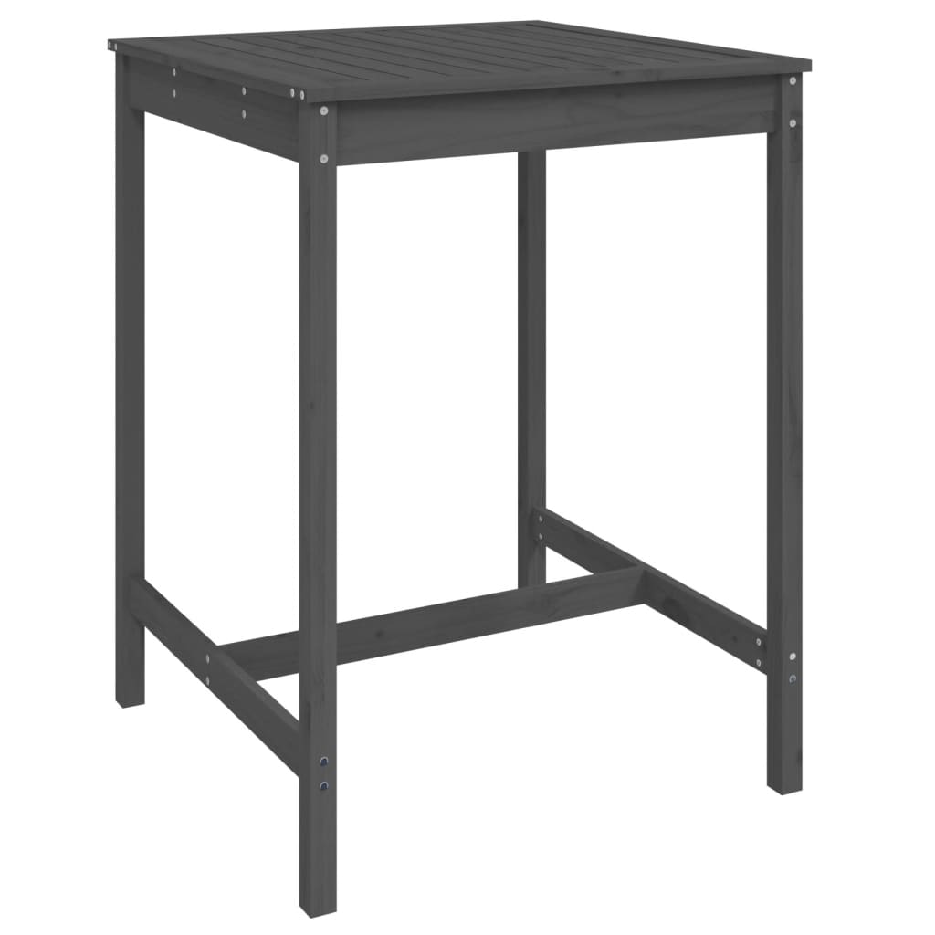 Set Bar da Giardino 3 pz Grigio in Legno Massello di Pino | homemem39