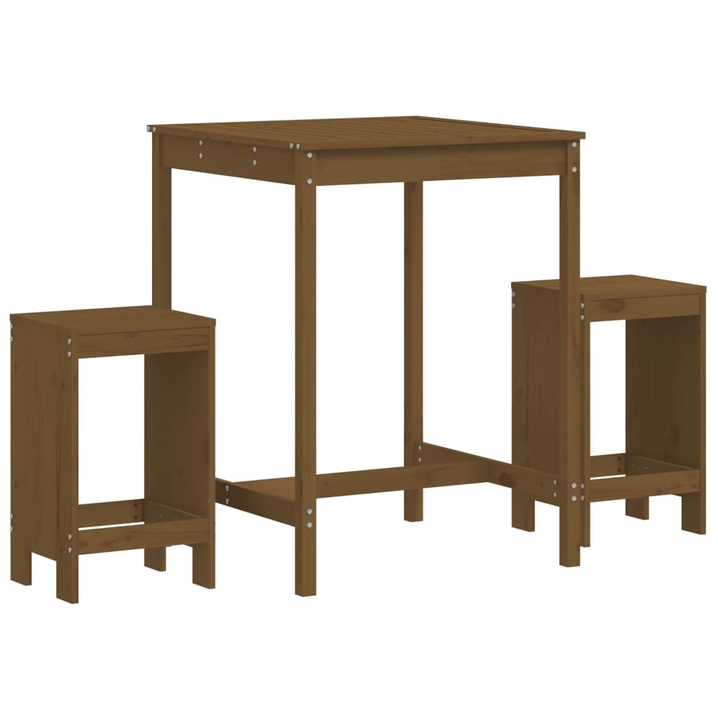 Set Bar da Giardino 3 pz ambra in Legno Massello di Pino | homemem39