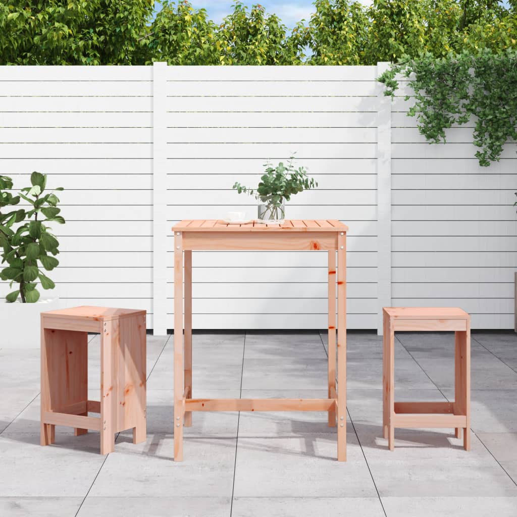 Set da Bar da Giardino 3 pz in Legno Massello di Douglas | homemem39