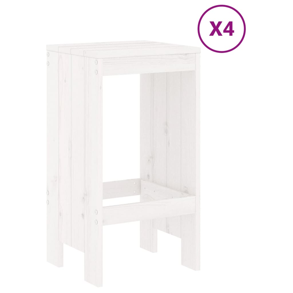 Set Bar da Giardino 5 pz Bianco in Legno Massello di Pino - homemem39