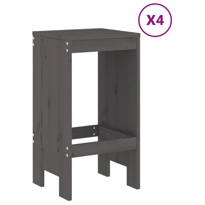 Set Bar da Giardino 5 pz Grigio in Legno Massello di Pino | homemem39