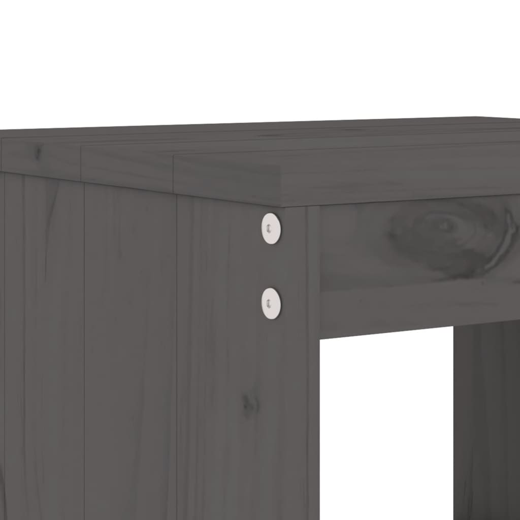 Set Bar da Giardino 5 pz Grigio in Legno Massello di Pino | homemem39