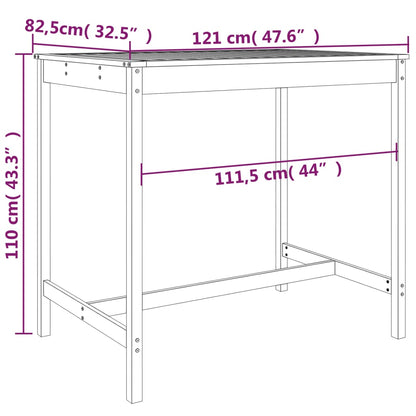 Set Bar da Giardino 5 pz Grigio in Legno Massello di Pino | homemem39
