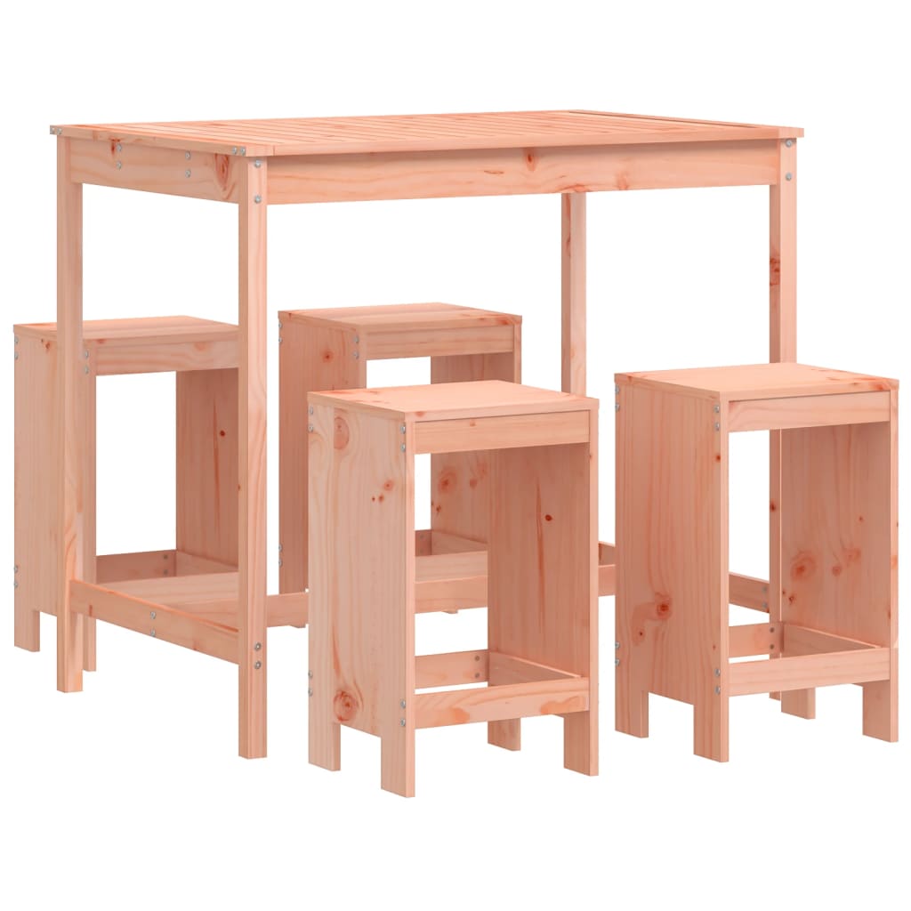 Set da Bar da Giardino 5 pz in Legno Massello di Douglas | homemem39