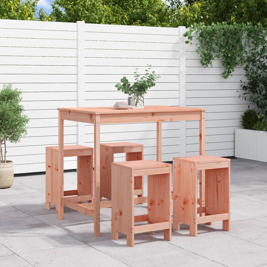 Set da Bar da Giardino 5 pz in Legno Massello di Douglas | homemem39