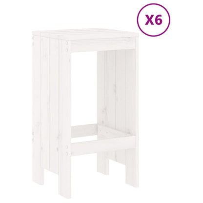 Set Bar da Giardino 7 pz Bianco in Legno Massello di Pino | homemem39
