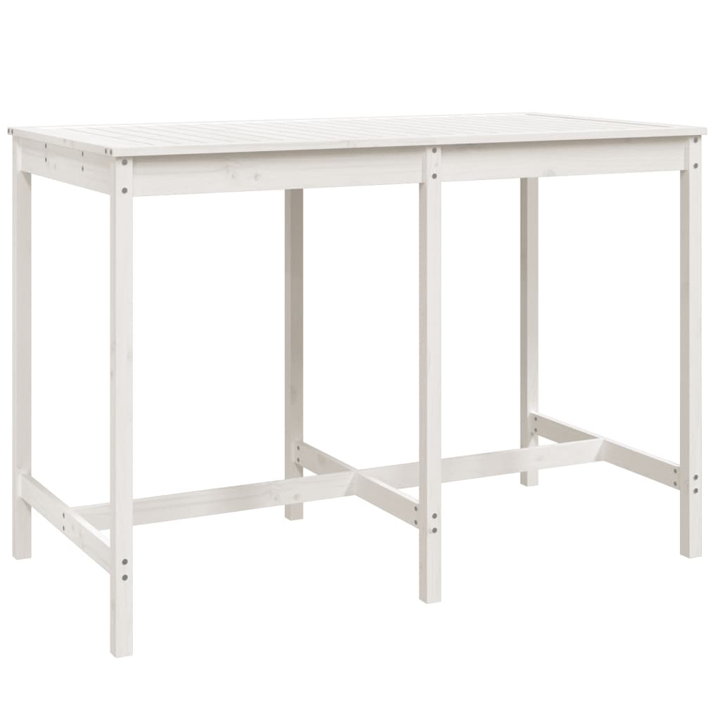 Set Bar da Giardino 7 pz Bianco in Legno Massello di Pino | homemem39