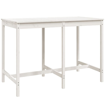 Set Bar da Giardino 7 pz Bianco in Legno Massello di Pino | homemem39