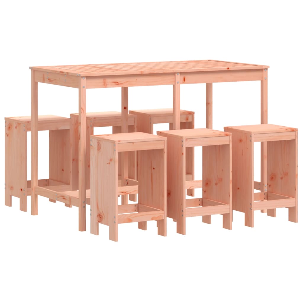 Set da Bar da Giardino 7 pz in Legno Massello di Douglas | homemem39