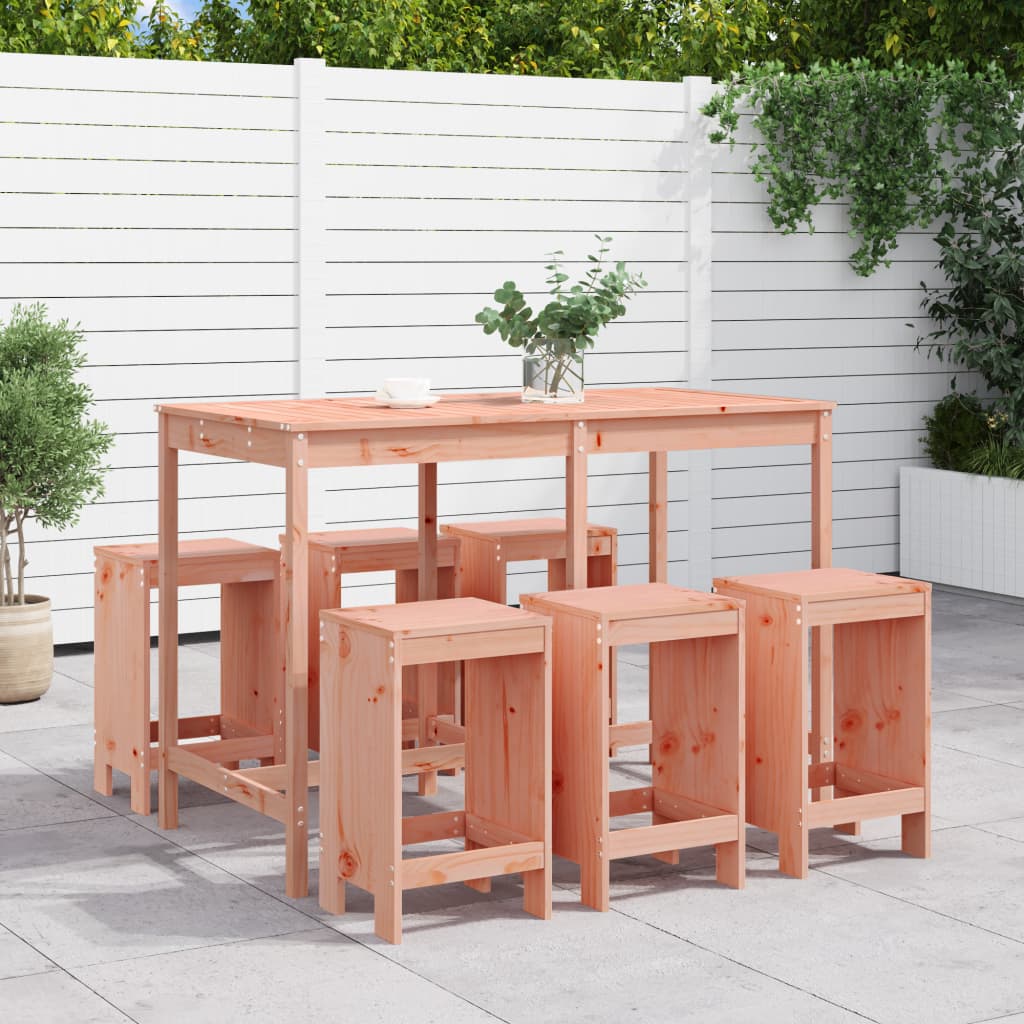 Set da Bar da Giardino 7 pz in Legno Massello di Douglas | homemem39