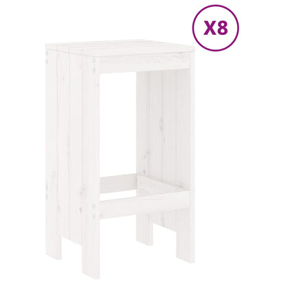Set Bar da Giardino 9 pz Bianco in Legno Massello di Pino - homemem39