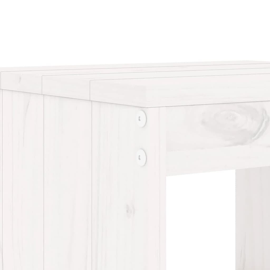 Set Bar da Giardino 9 pz Bianco in Legno Massello di Pino | homemem39