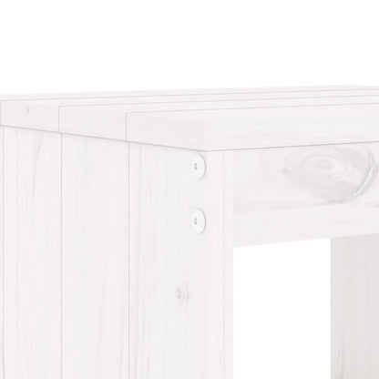 Set Bar da Giardino 9 pz Bianco in Legno Massello di Pino | homemem39