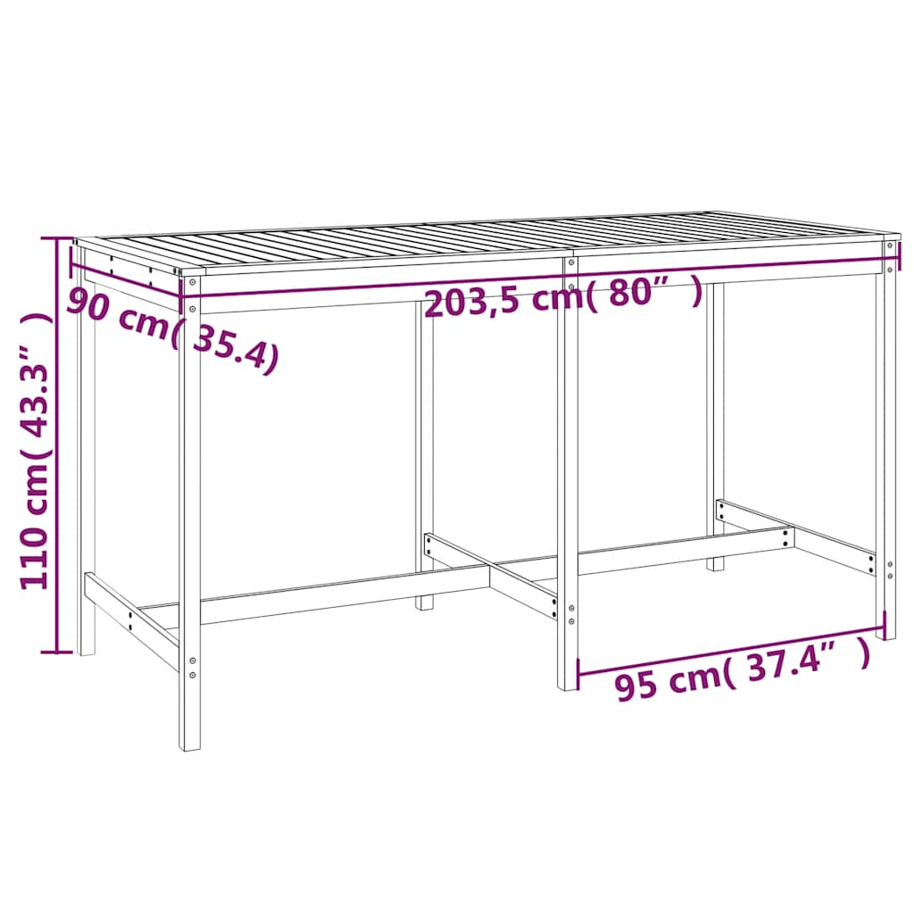 Set da Bar da Giardino 9 pz in Legno Massello di Douglas | homemem39