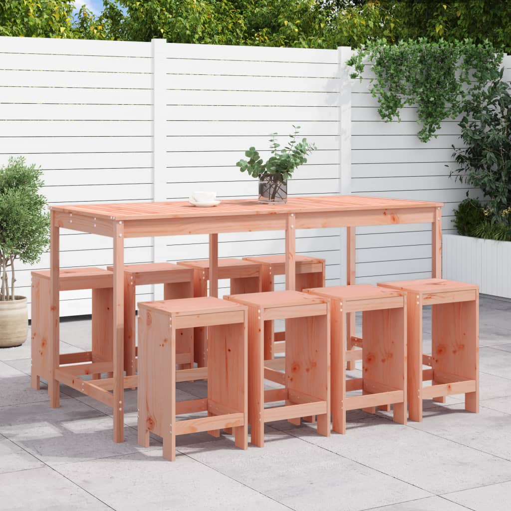 Set da Bar da Giardino 9 pz in Legno Massello di Douglas | homemem39
