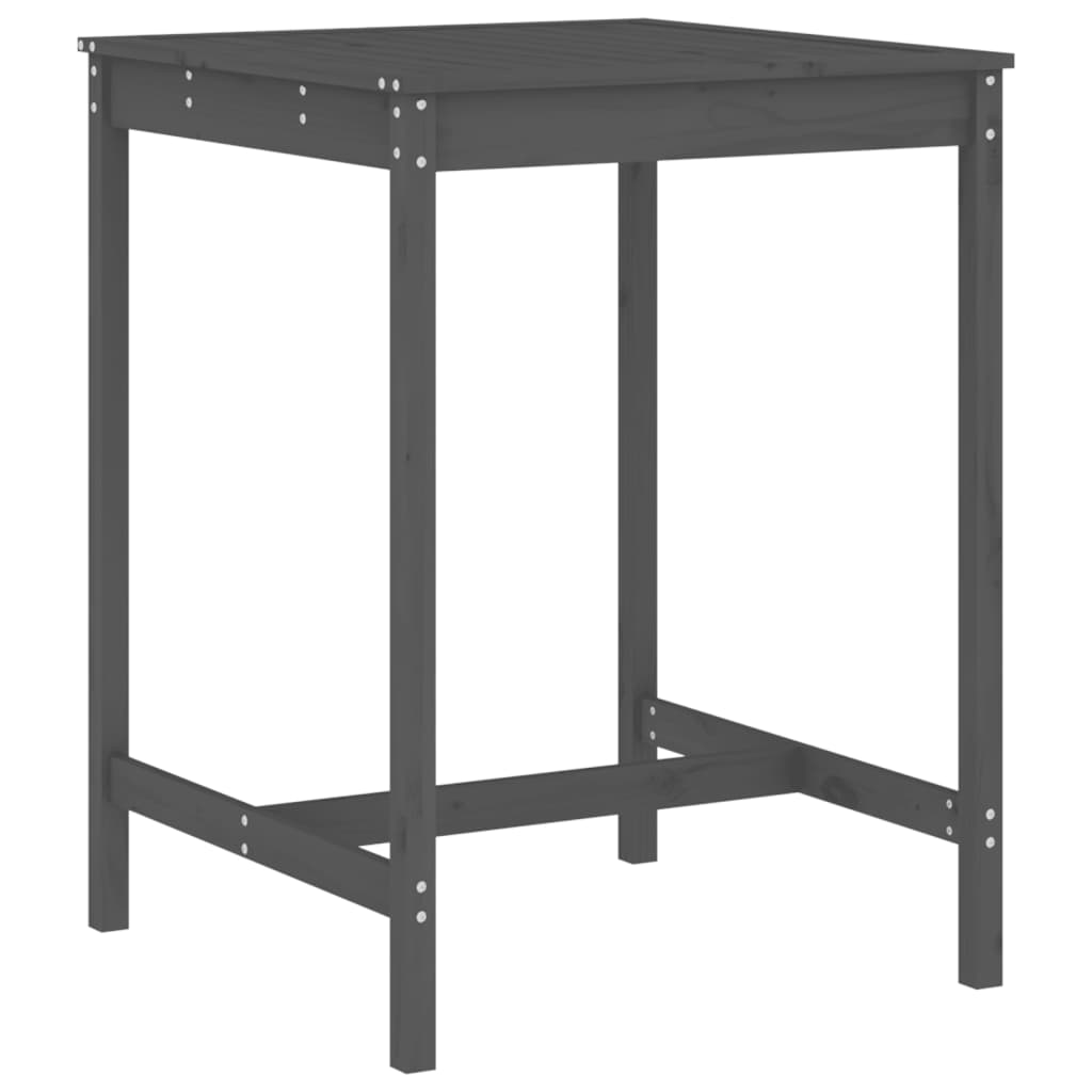 Set Bar da Giardino 3 pz Grigio in Legno Massello di Pino | homemem39