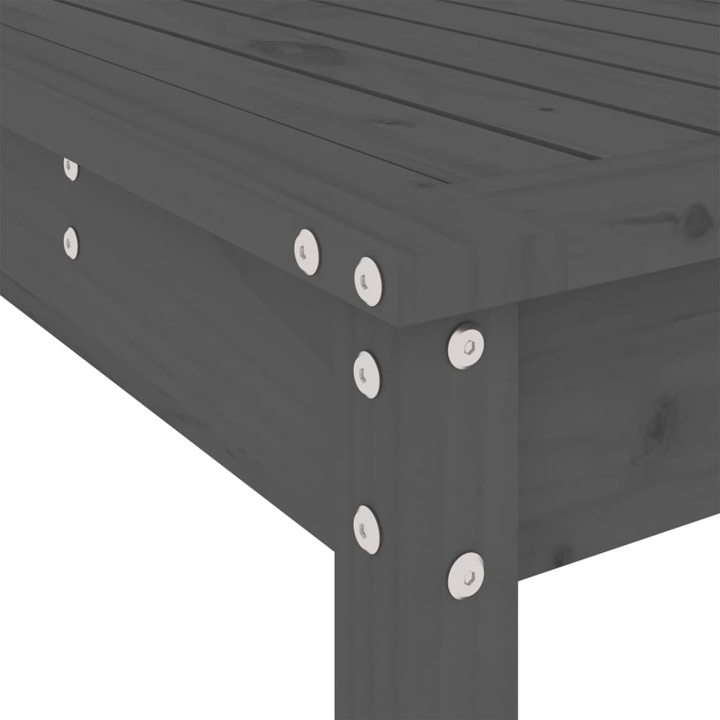 Set Bar da Giardino 3 pz Grigio in Legno Massello di Pino | homemem39