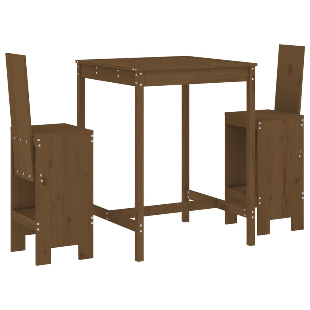 Set Bar da Giardino 3 pz ambra in Legno Massello di Pino - homemem39