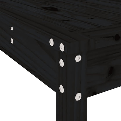 Set Bar da Giardino 3 pz Nero in Legno Massello di Pino | homemem39