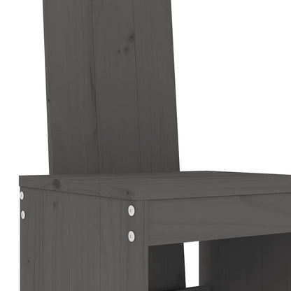Set Bar da Giardino 7 pz Grigio in Legno Massello di Pino | homemem39