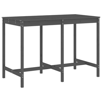 Set Bar da Giardino 7 pz Grigio in Legno Massello di Pino | homemem39