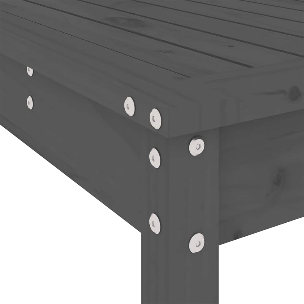 Set Bar da Giardino 7 pz Grigio in Legno Massello di Pino | homemem39