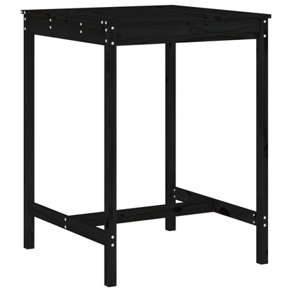Set Bar da Giardino 3 pz Nero in Legno Massello di Pino | homemem39