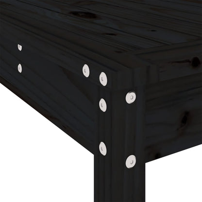 Set Bar da Giardino 3 pz Nero in Legno Massello di Pino | homemem39
